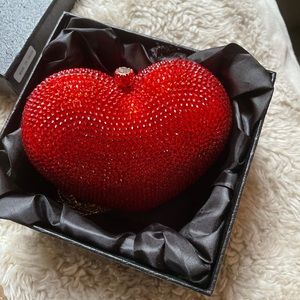 Red end Gold Rhinestone shaped clutch.